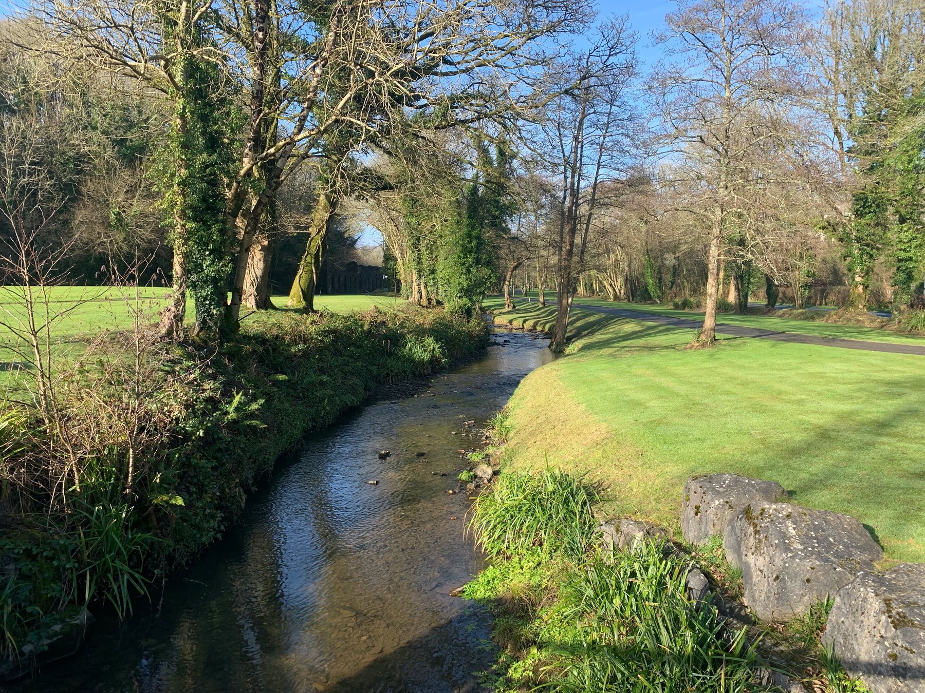 Pleasant Valley stream and green walking route